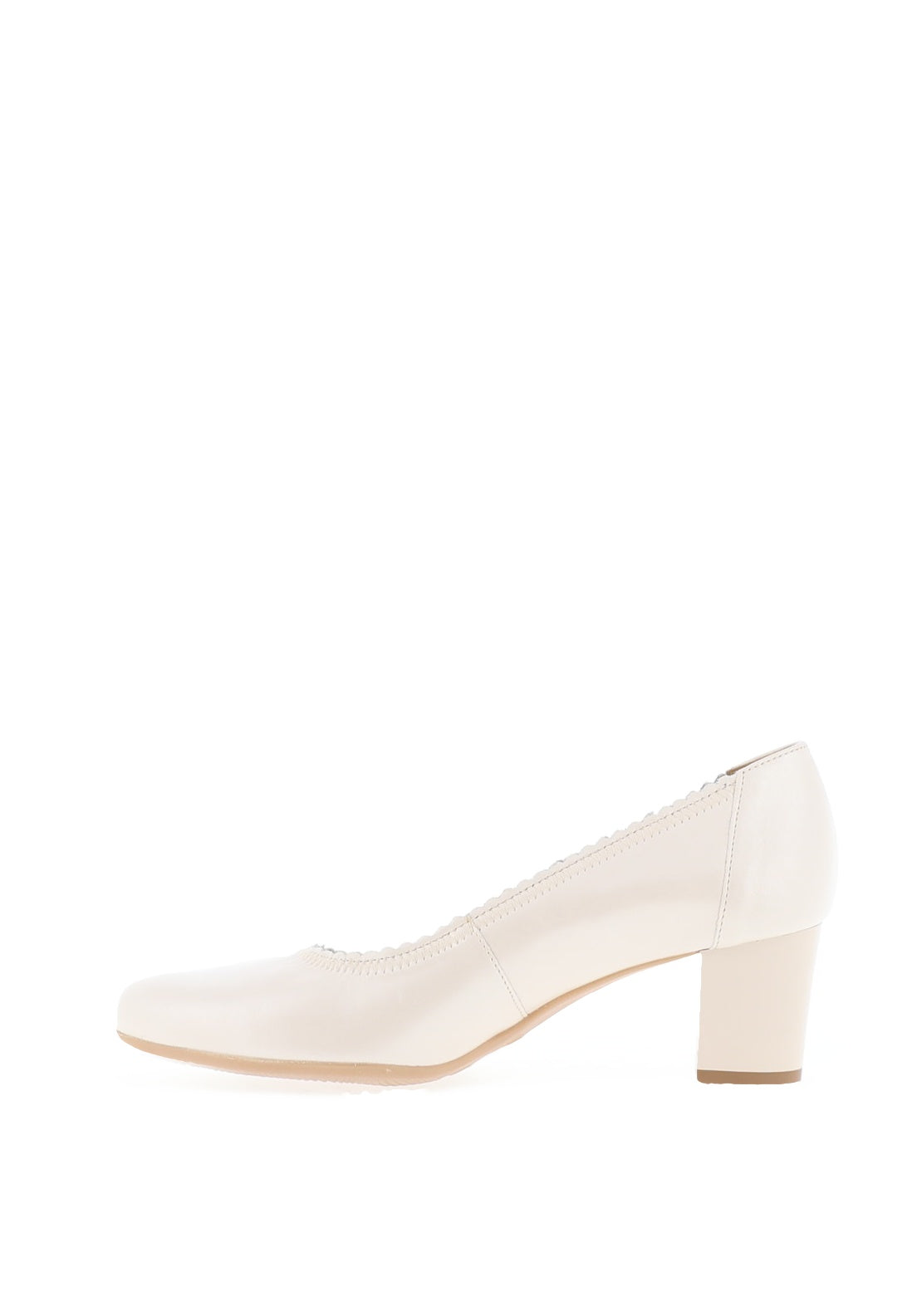 Bioeco by Arka Scallop Trim Heeled Pumps, Pearl Beige