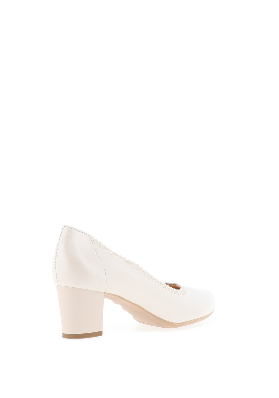 Bioeco by Arka Scallop Trim Heeled Pumps, Pearl Beige