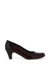 Bioeco By Arka Patterned Leather Heeled Shoe, Burgundy