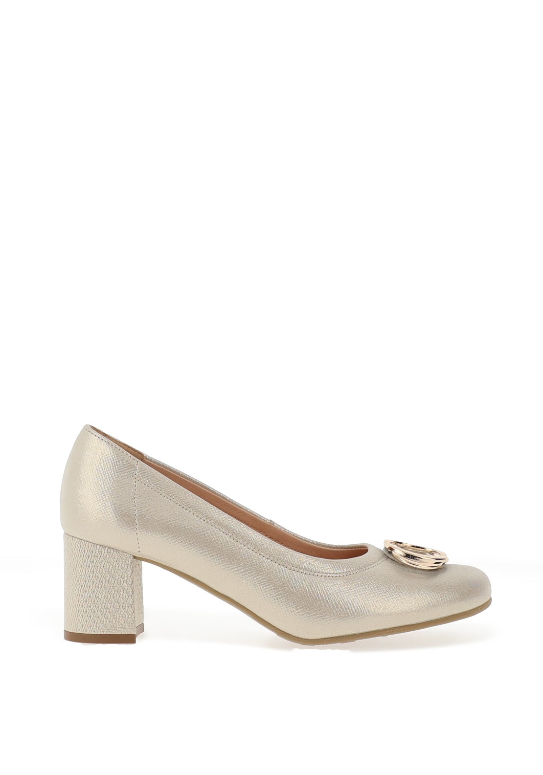 Bioeco by Arka Wide Fit Slip-on Mid Height Heeled Shoes, Gold