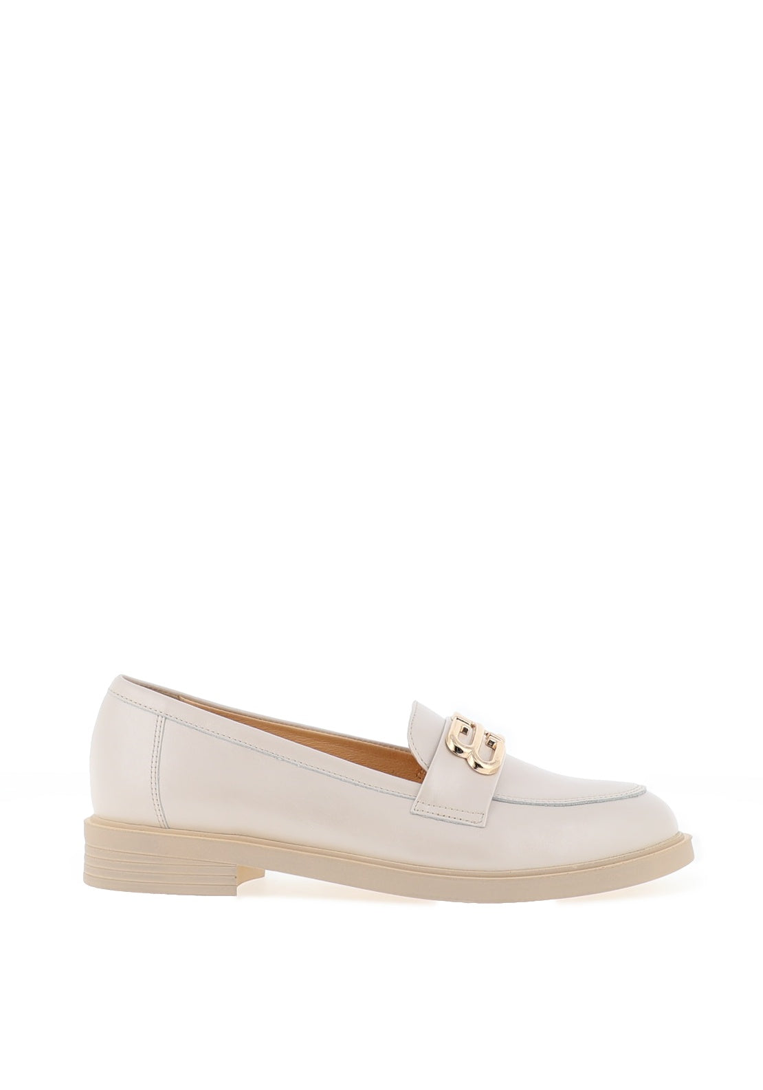 Bioeco by Arka Shimmering Metallic Leather Loafers, Pearl Beige