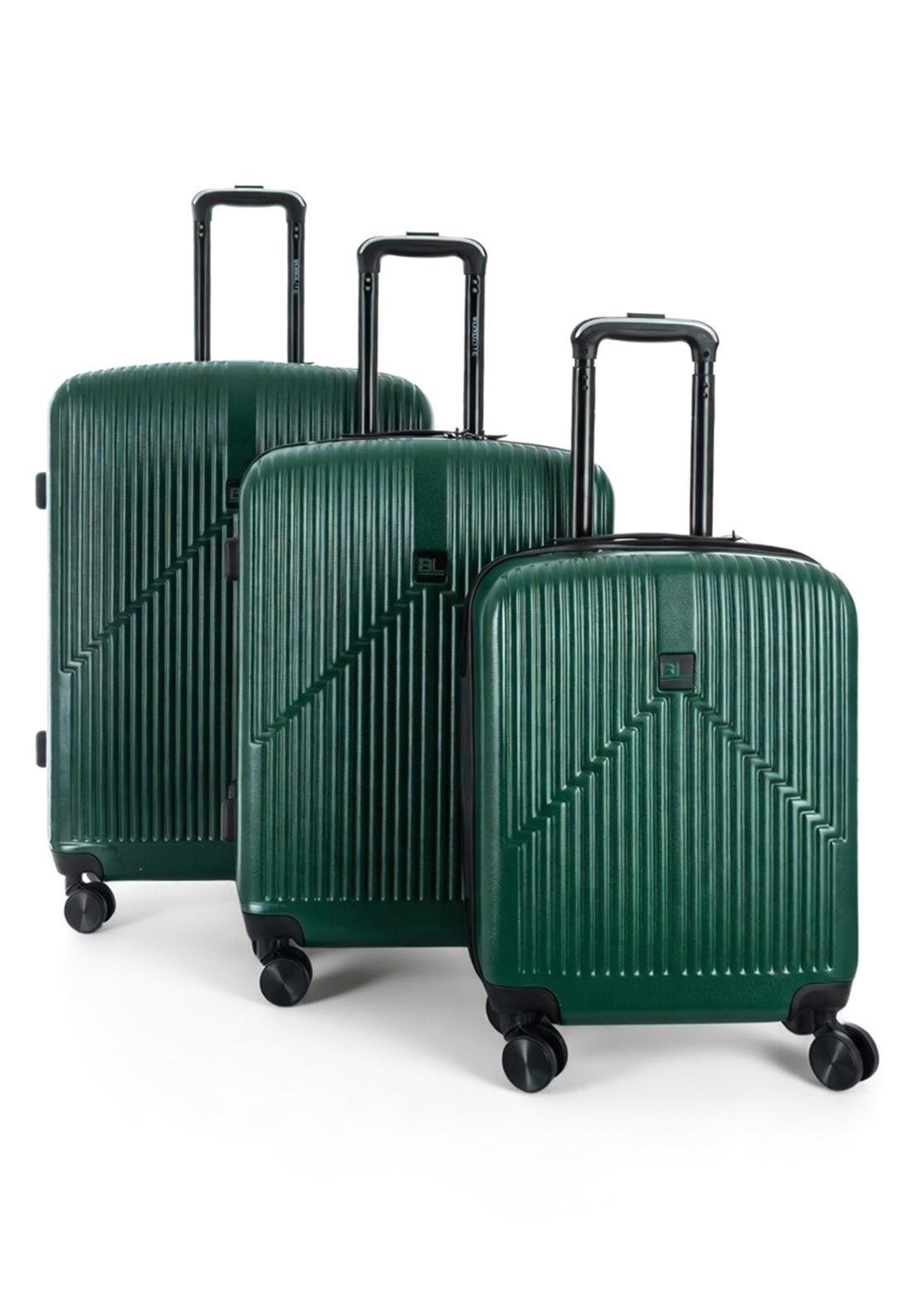 Bordlite 3 Piece Hard Shell Luggage Set, Green