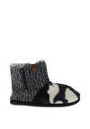 Signature Mens Chunky Knit Boot Slippers, Grey