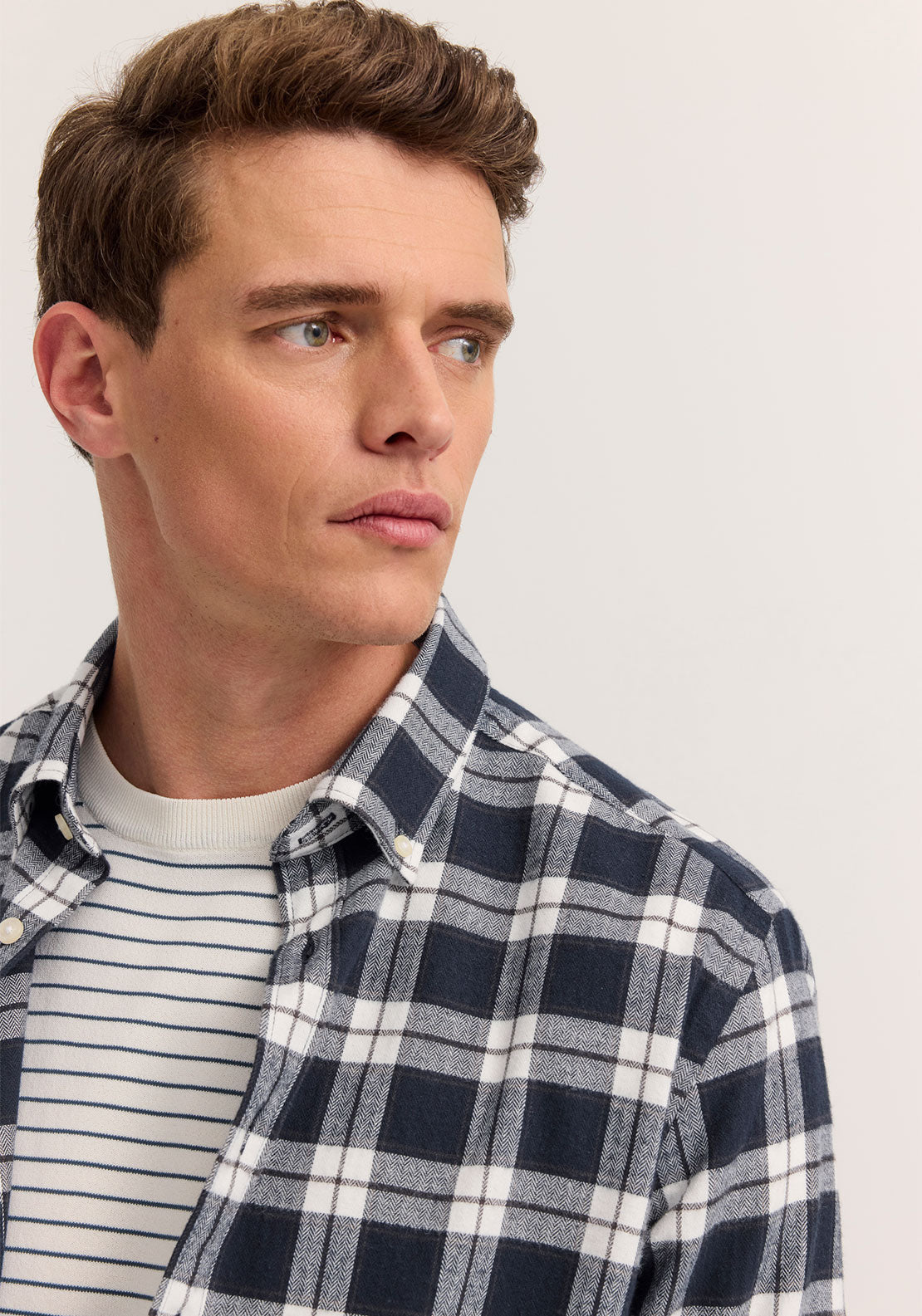 Bugatti Soft Cotton Check Shirt, Navy Multi