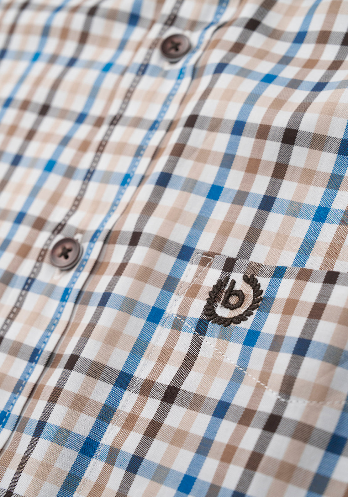 Bugatti Check Shirt, Brown Multi
