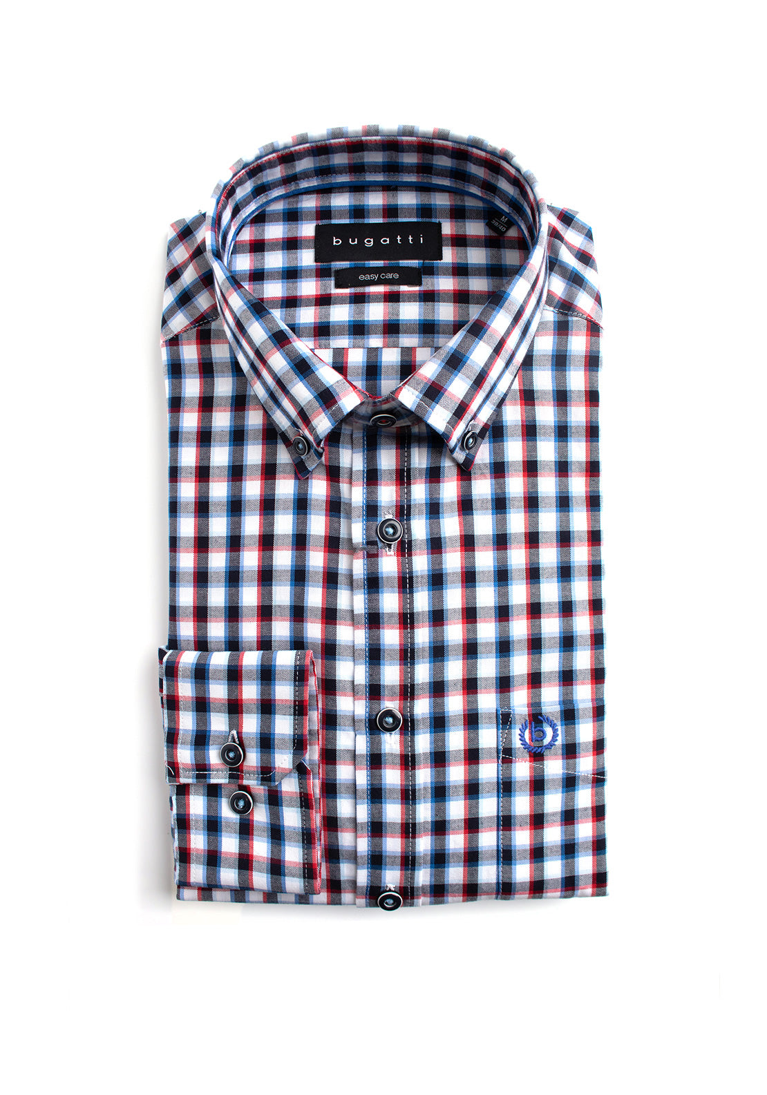 Bugatti Casual Check Shirt, Red & Blue Multi - McElhinneys Bugatti Casual Check Shirt, Red & Blue Multi - McElhinneys