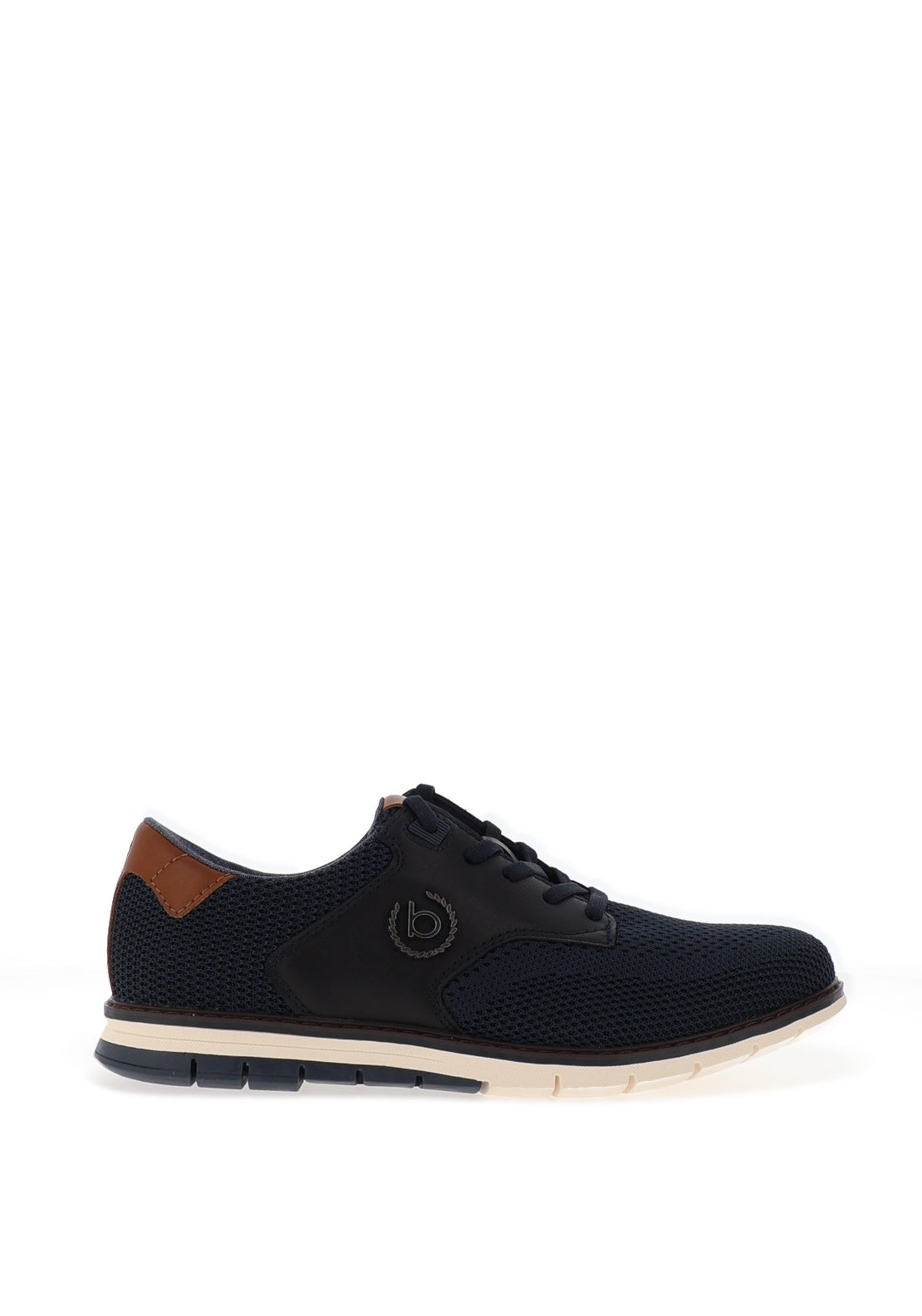 Bugatti Knit Texture Casual Laced Shoes, Dark Blue