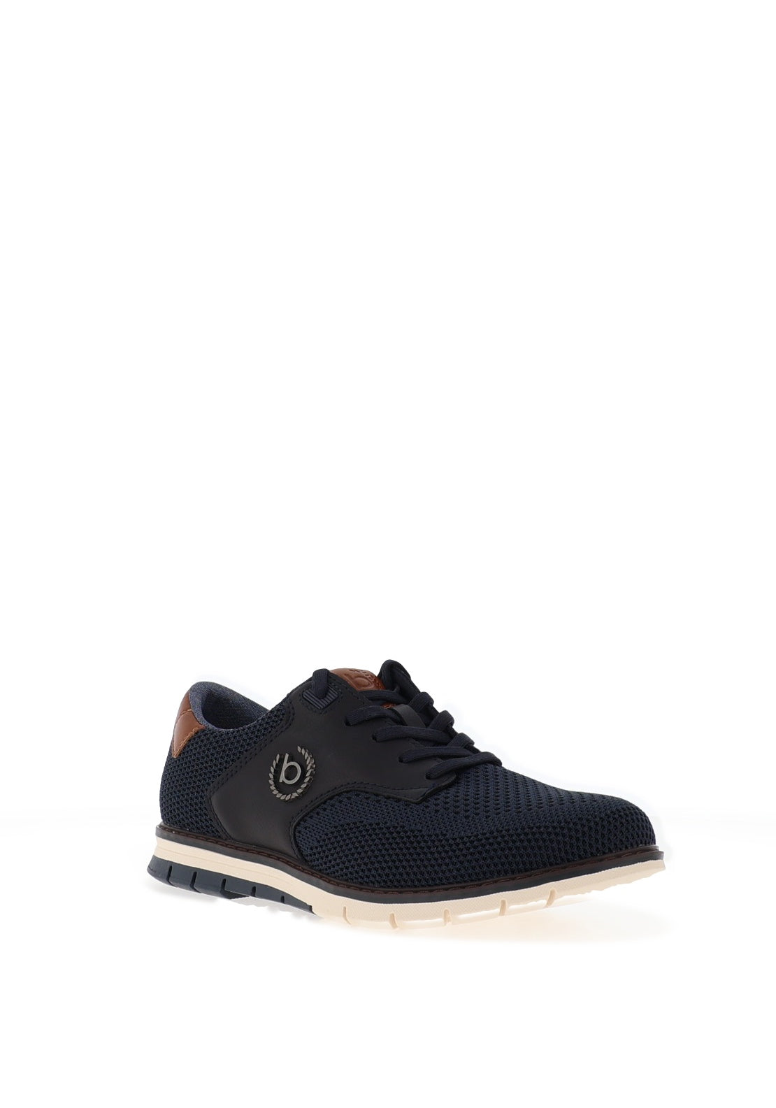 Bugatti Knit Texture Casual Laced Shoes, Dark Blue