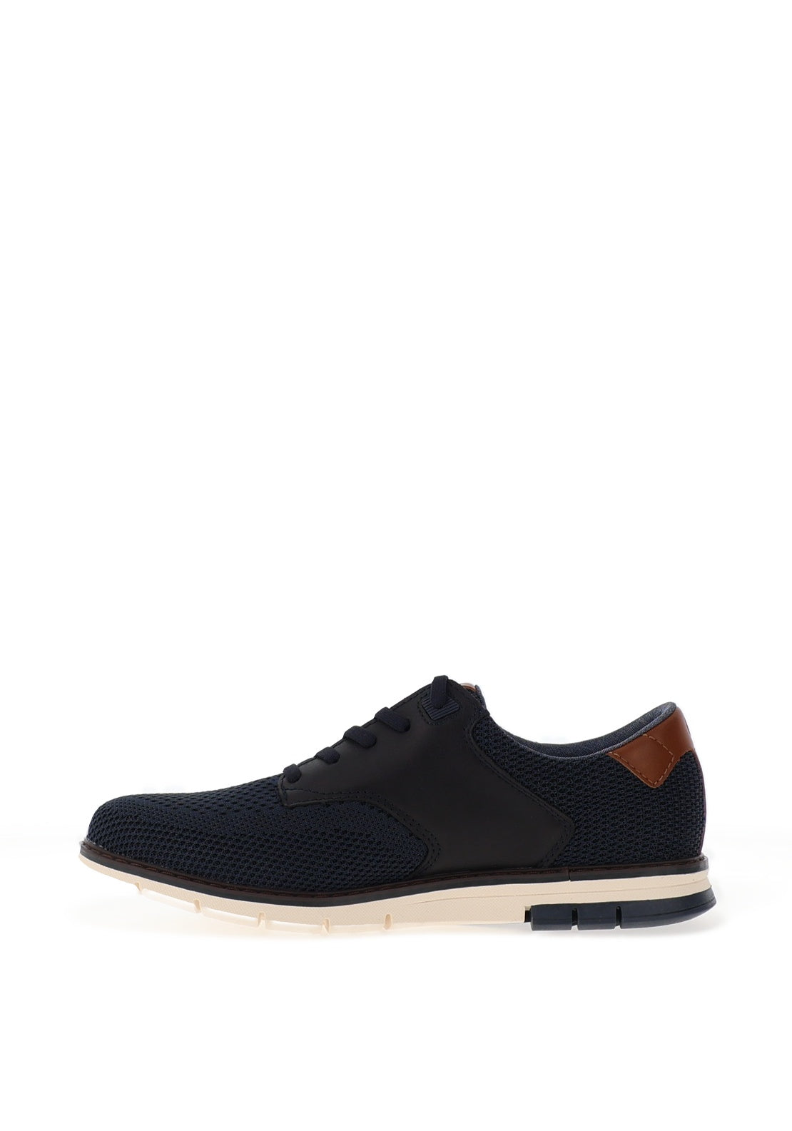 Bugatti Knit Texture Casual Laced Shoes, Dark Blue