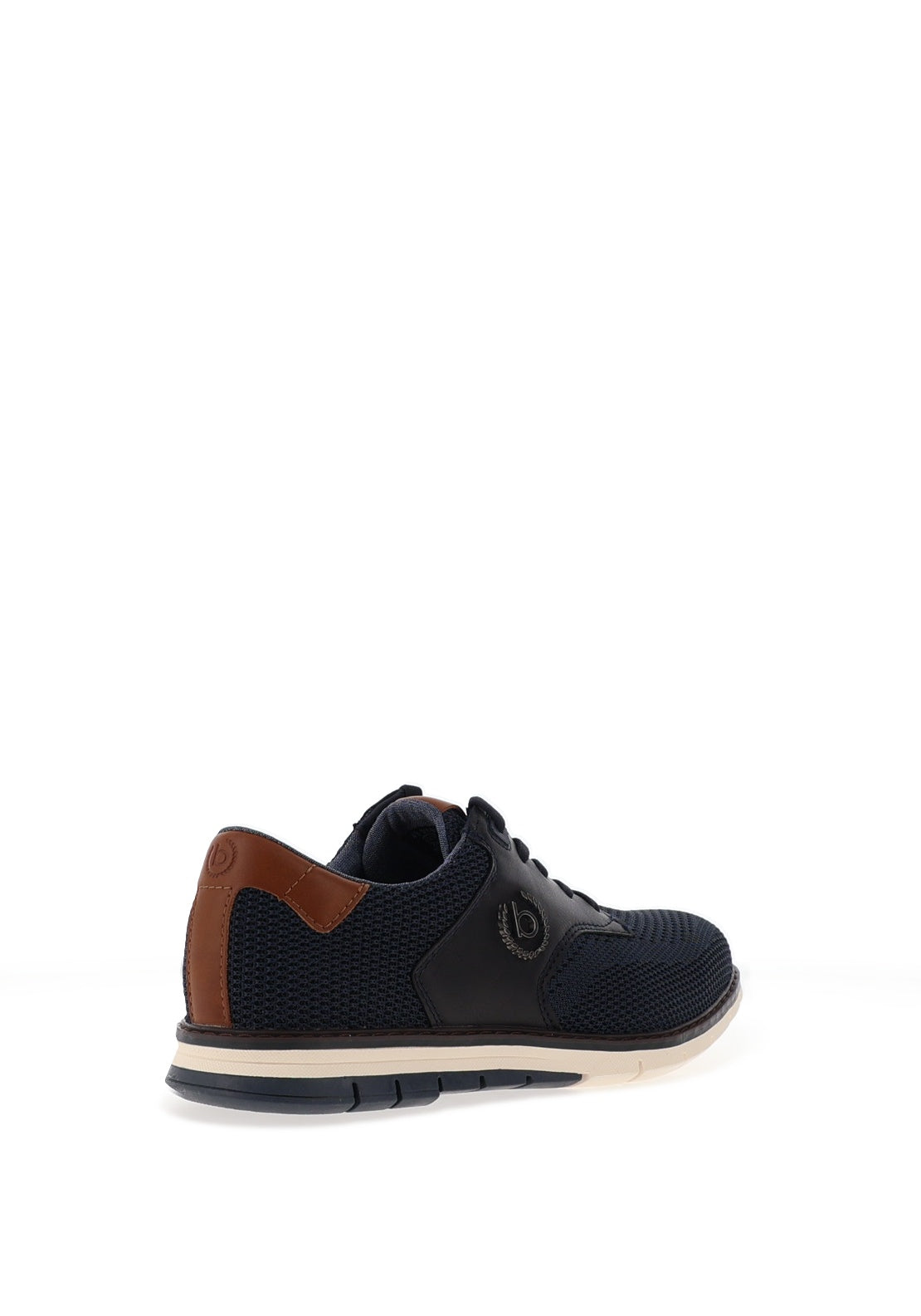 Bugatti Knit Texture Casual Laced Shoes, Dark Blue
