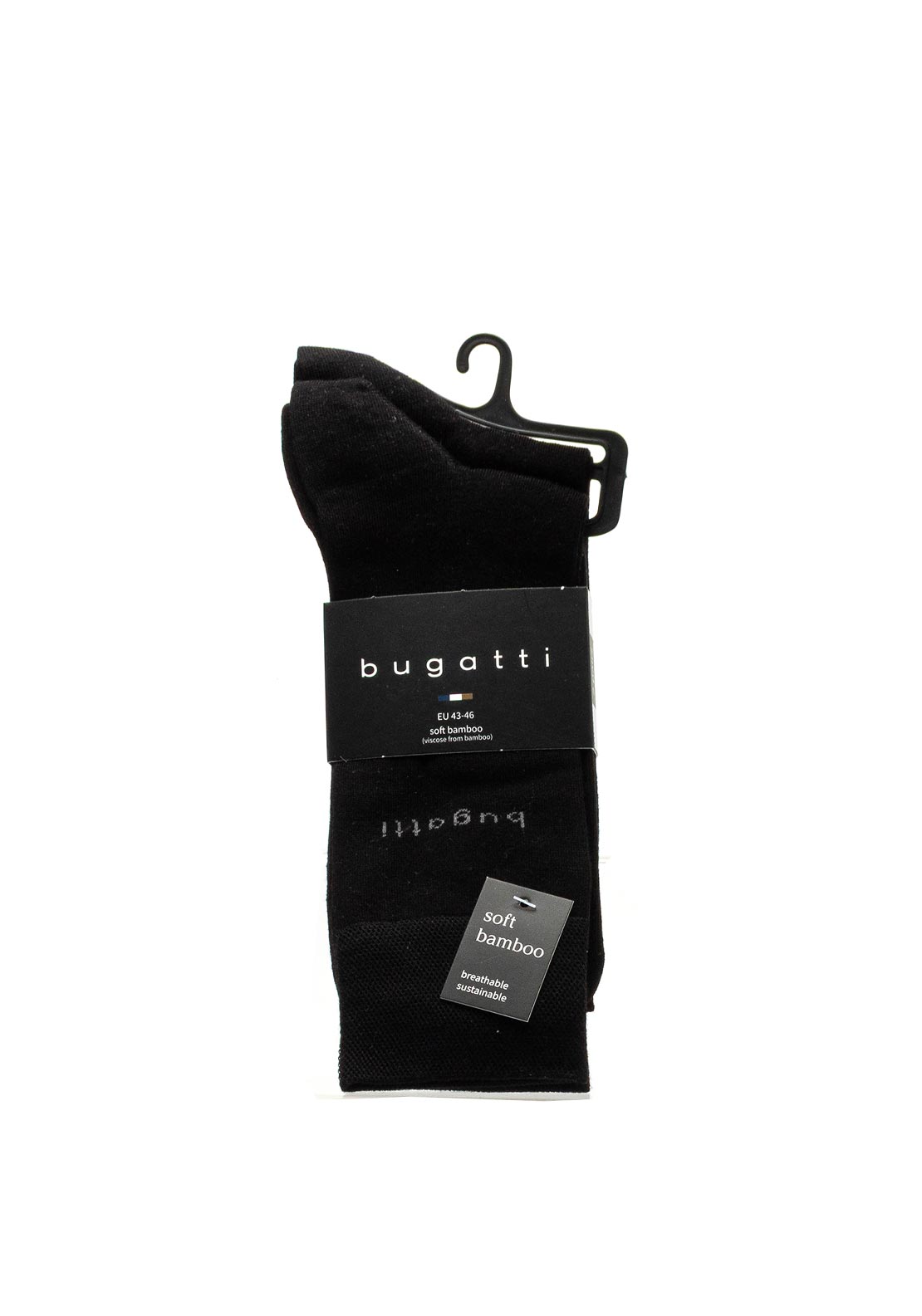 Bugatti 2 Pack Soft Bamboo Socks, Black