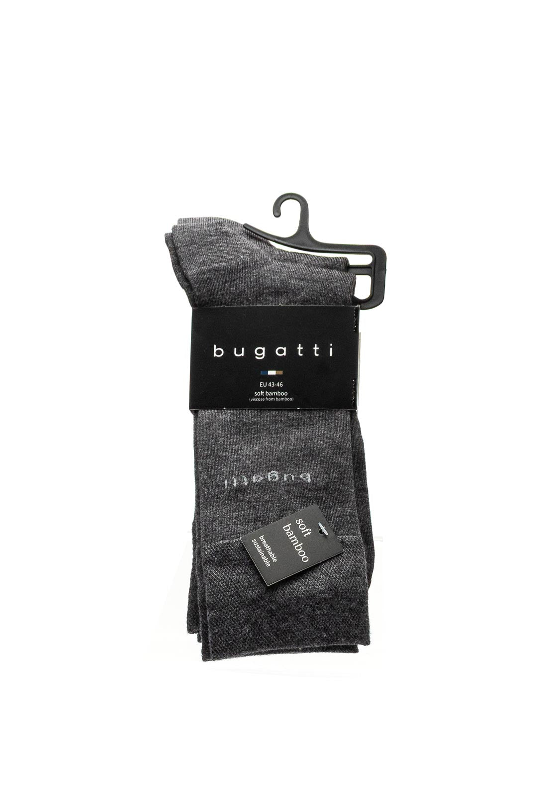 Bugatti 2 Pack Soft Bamboo Socks, Grey