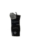 Bugatti 2 Pack Contrast Socks, Black & Grey