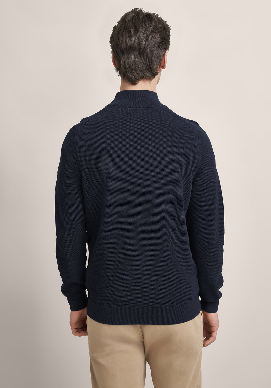 Bugatti Troyer Birdeye Knit Quarter Zip Sweater, Marine