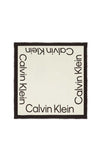 Calvin Klein Contrast Logo Jacquard Scarf, Cream & Black