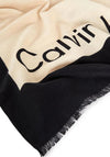 Calvin Klein Linen Blend Logo Scarf, Ecru