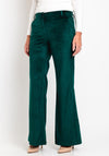Camelot Velour Flare Trouser, Forest Green