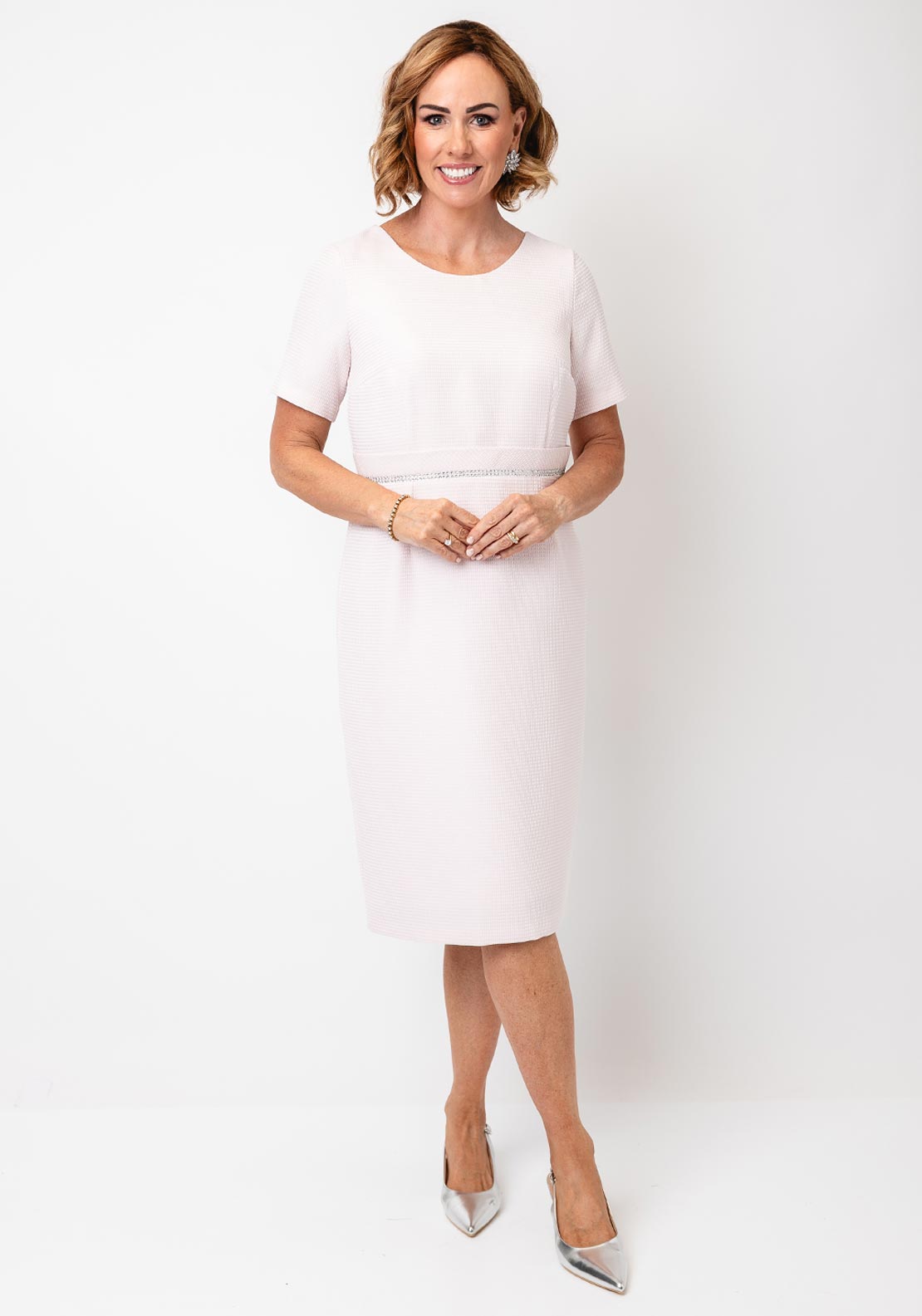 Cassandra Alta Pencil Dress and Jacket, Light Pink