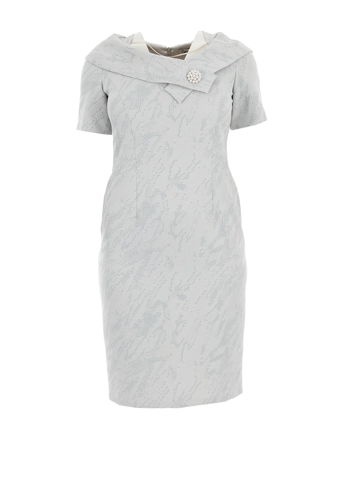 Cassandra Madi Jacquard Pencil Dress, Silver - McElhinneys