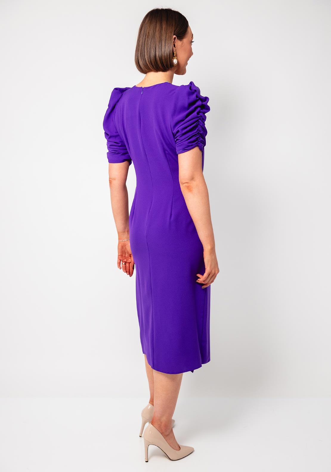 Casting Wrap Panel Pencil Dress, Purple