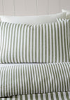 Catherine Lansfield Brushed Cotton Stripe Duvet Cover Set, Green