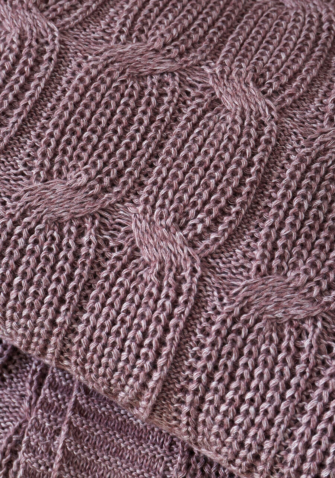 Catherine Lansfield Chunky Marl Knit Throw, Plum
