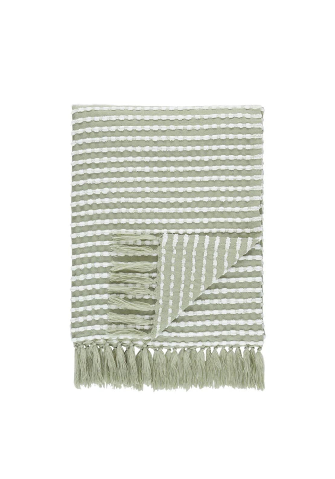 Catherine Lansfield Stab Stitch Throw, Green