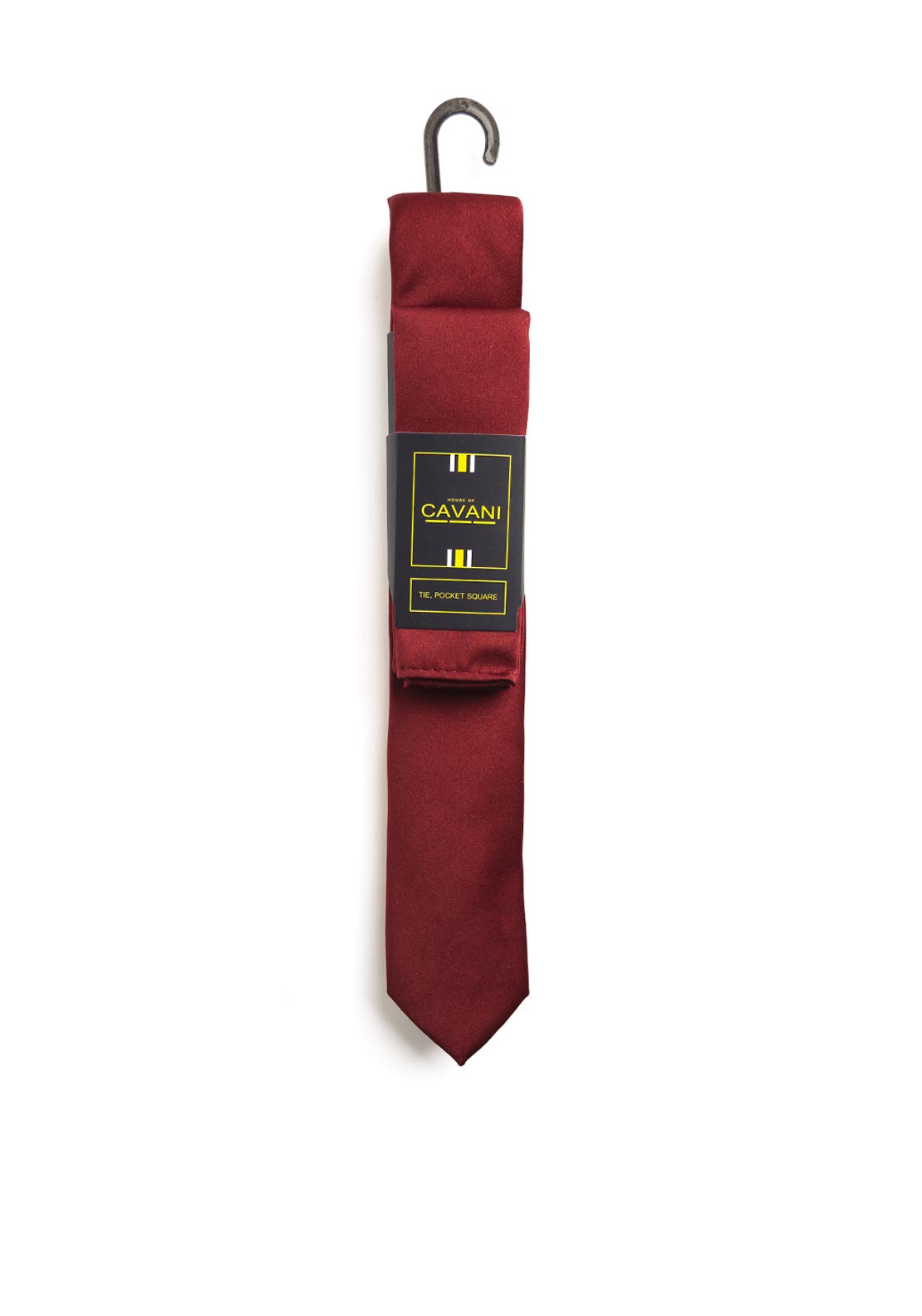House Of Cavani Tie and Pocket Square Set, Wine