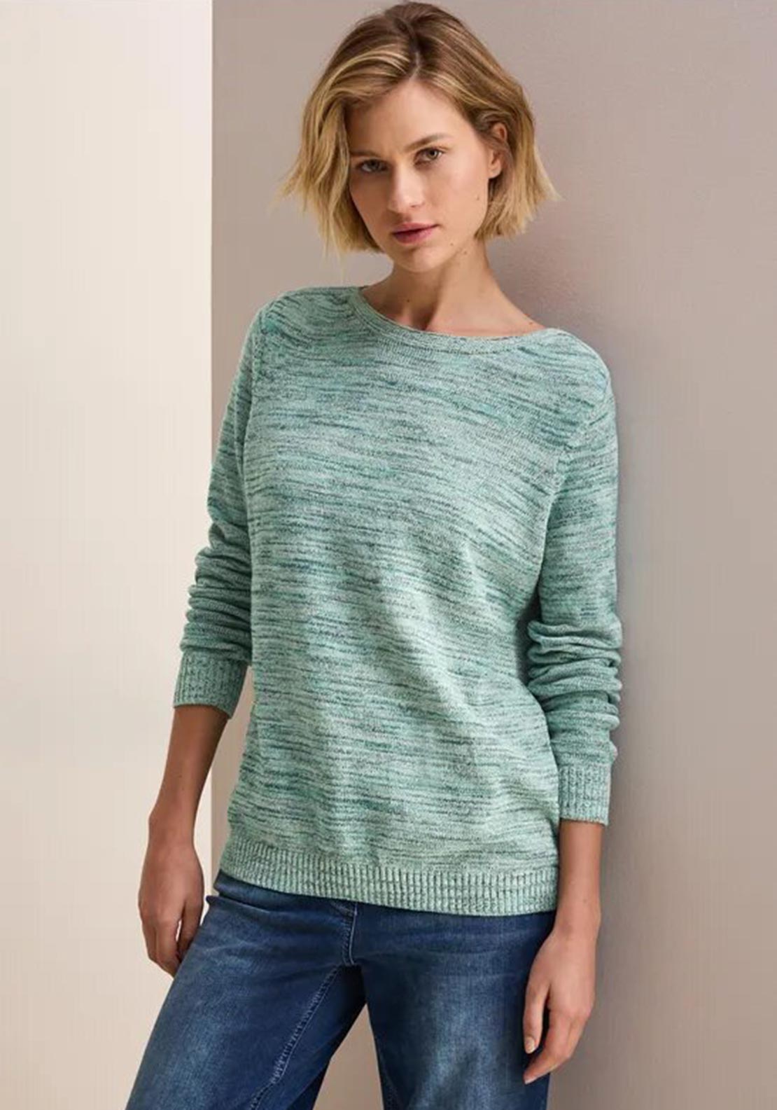 Cecil Space Dye Chenille Sweater, Green