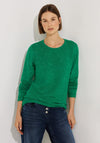 Cecil Ribbed Knit Sweater, Heather Easy Green