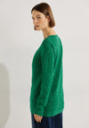 Cecil Ribbed Knit Sweater, Heather Easy Green