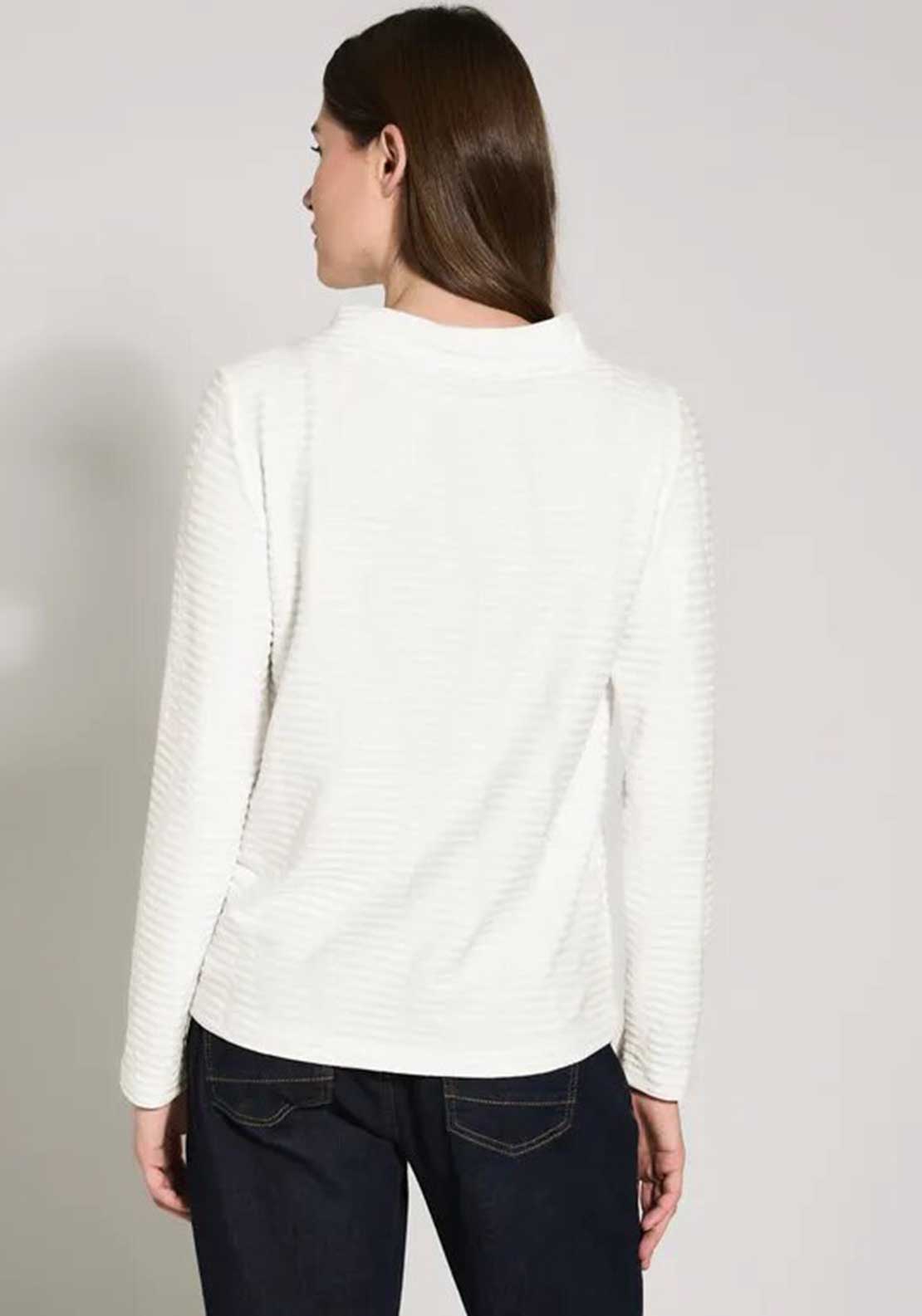 Cecil Textured Wavy Sweatshirt, Cream