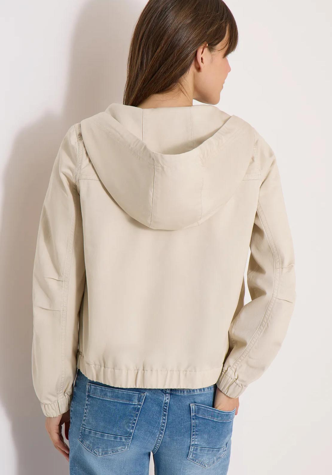 Cecil Cotton Blend Hooded Jacket, Beige