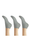 Charnos 3 Pairs Organic Cotton Trainer Socks, Grey