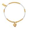 ChloBo Decorated Star Heart Bracelet, Gold and Silver
