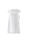 Visara Lace Short Sleeve Christening Gown, White