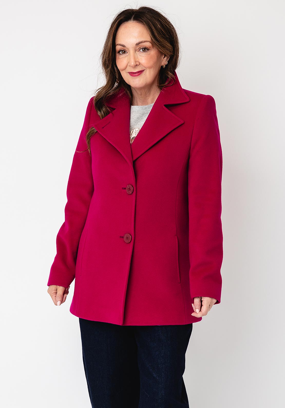 Christina Felix Wool-blend Short Length Coat, Pink