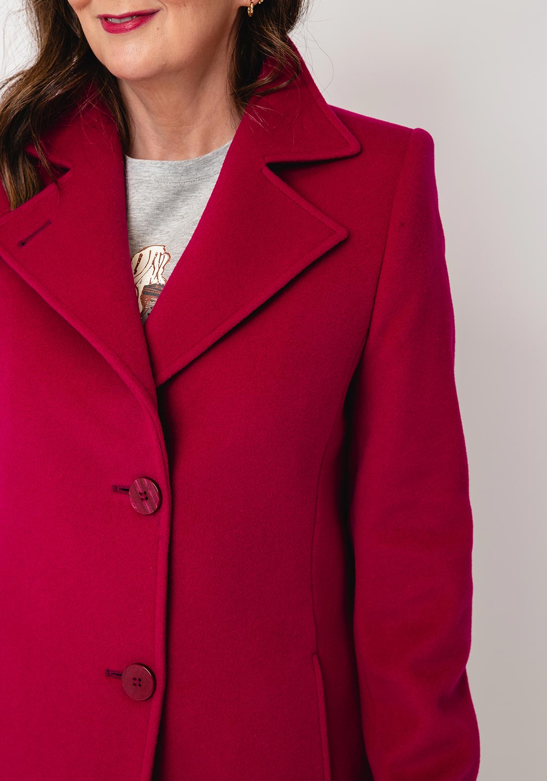 Christina Felix Wool-blend Short Length Coat, Pink