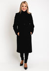 Christina Felix Classic Tailored Wool Cashmere Blend Long Coat, Black