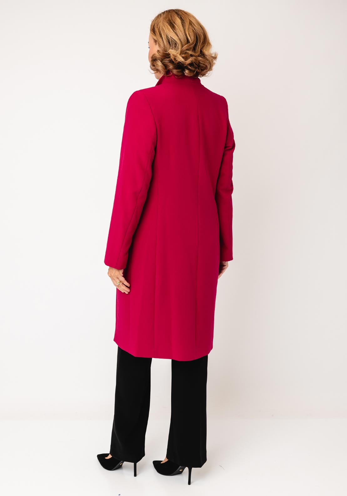 Christina Felix Wool Rich Tailored Coat, Pink
