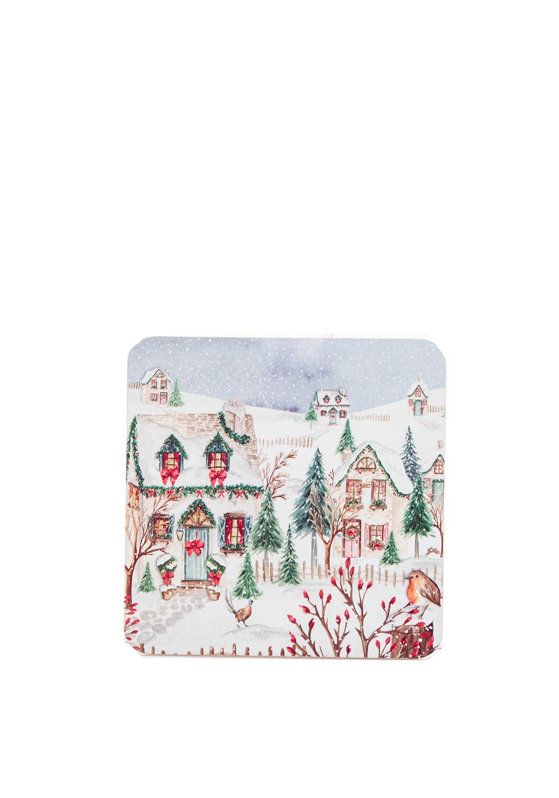 HOLLY COTTAGE SNOWY HOUSE SCENE HEAT RESISTANT