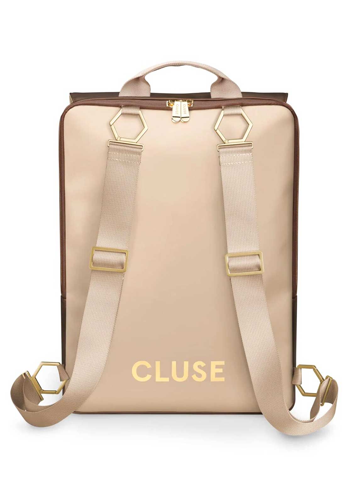 Cluse Le Reversible Metallic Backpack, Brown and Beige