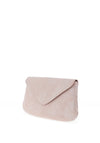 Pomares Envelope Square Detail Shimmer Clutch Bag, Nude