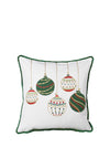 Coach House Set of 2 Baubles Christmas Cushion Cover, Green Multi