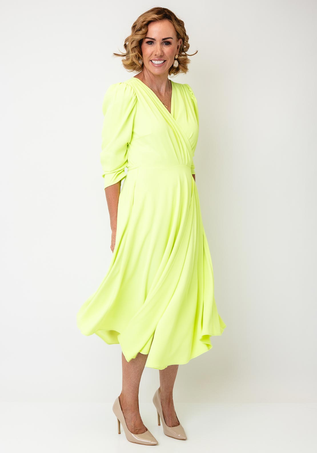 Coco Doll Emo Wrap Dress, Lime Green Coco Doll Emo Wrap Dress, Lime Green
