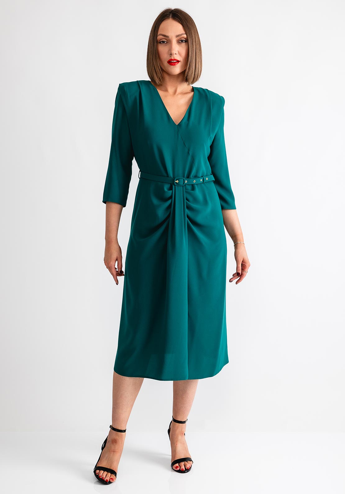 Coco Doll Jazz Belted Pencil Dress, Green McElhinneys