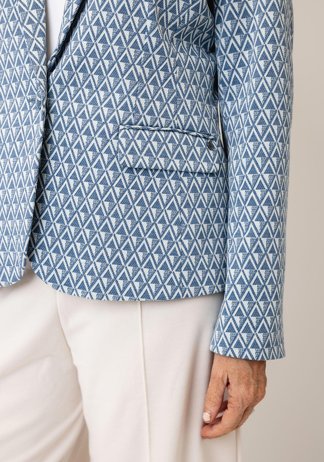 Etage Geometric Print Blazer, Blue