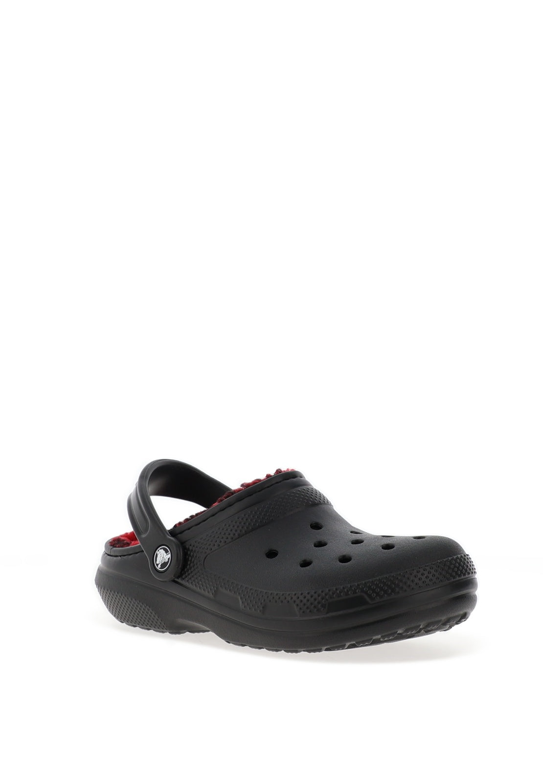 Crocs Classic Fleece Lined Checked Clogs, Black