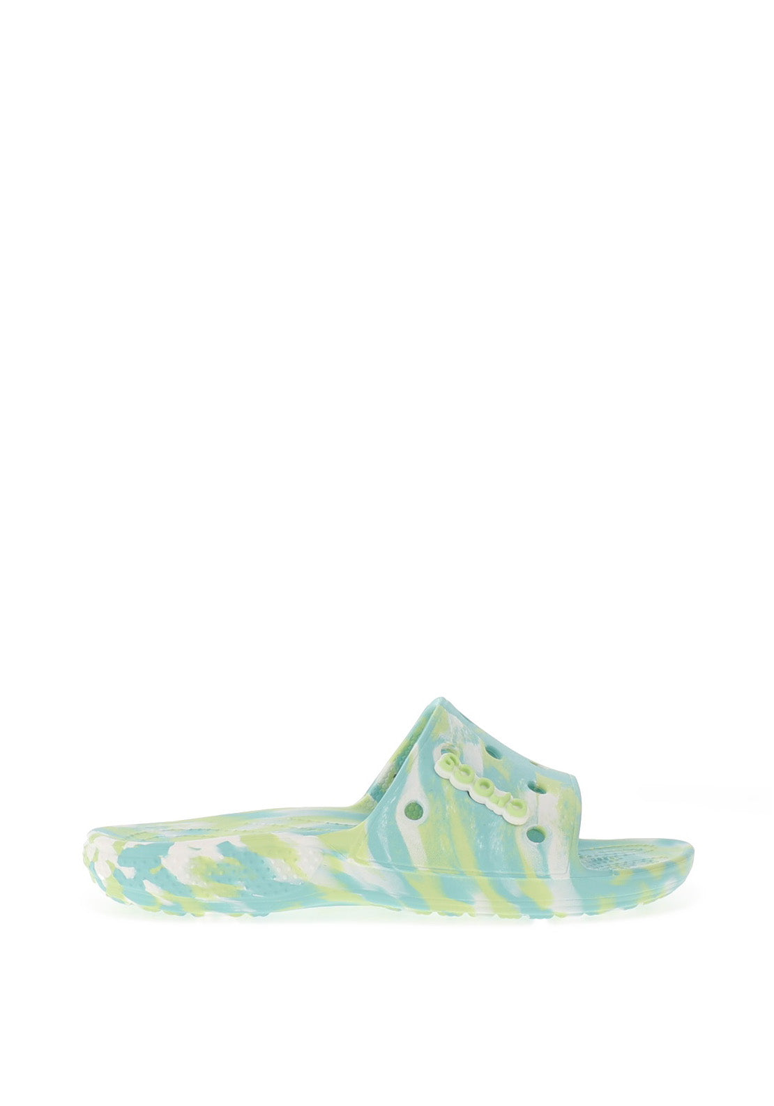 Crocs Womens Classic Marble Print Slides, Mint
