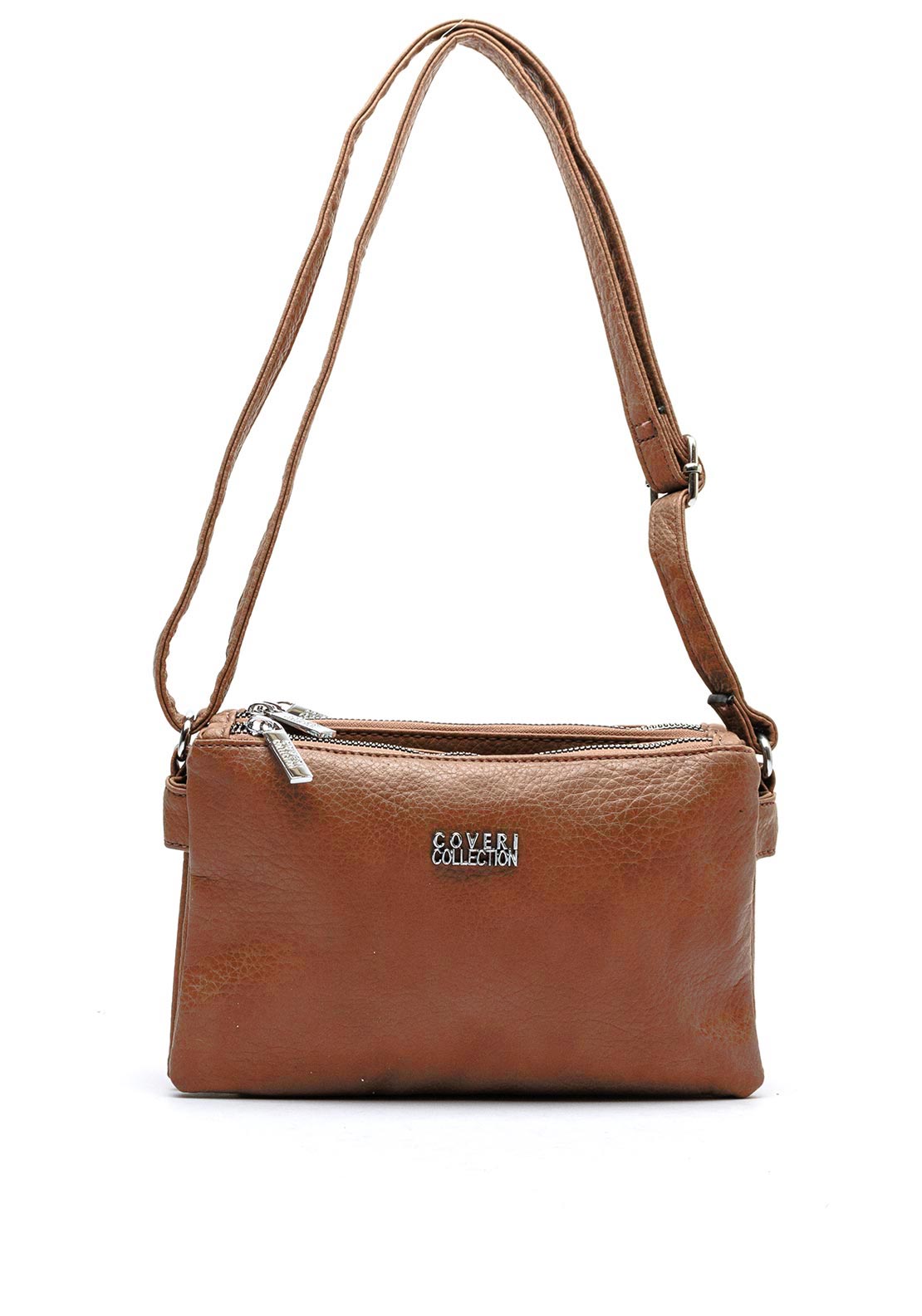 Zen Collection Triple Compartment Crossbody Bag, Brown